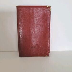 Celine Vintage Notbook Cover Notebook Book Case 4x6 Red Bifold Leather Italian